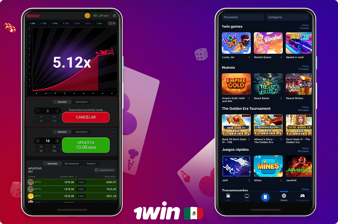 Todos los mejores juegos de casino en línea de 1win están disponibles para los usuarios de la aplicación móvil para Android e iOS