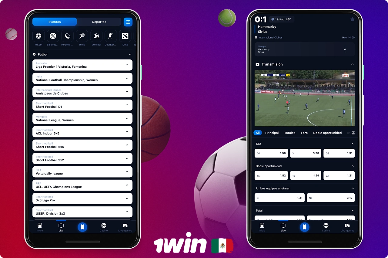 A través de la aplicación móvil 1win, los usuarios mexicanos pueden apostar en decenas de deportes y eventos deportivos populares
