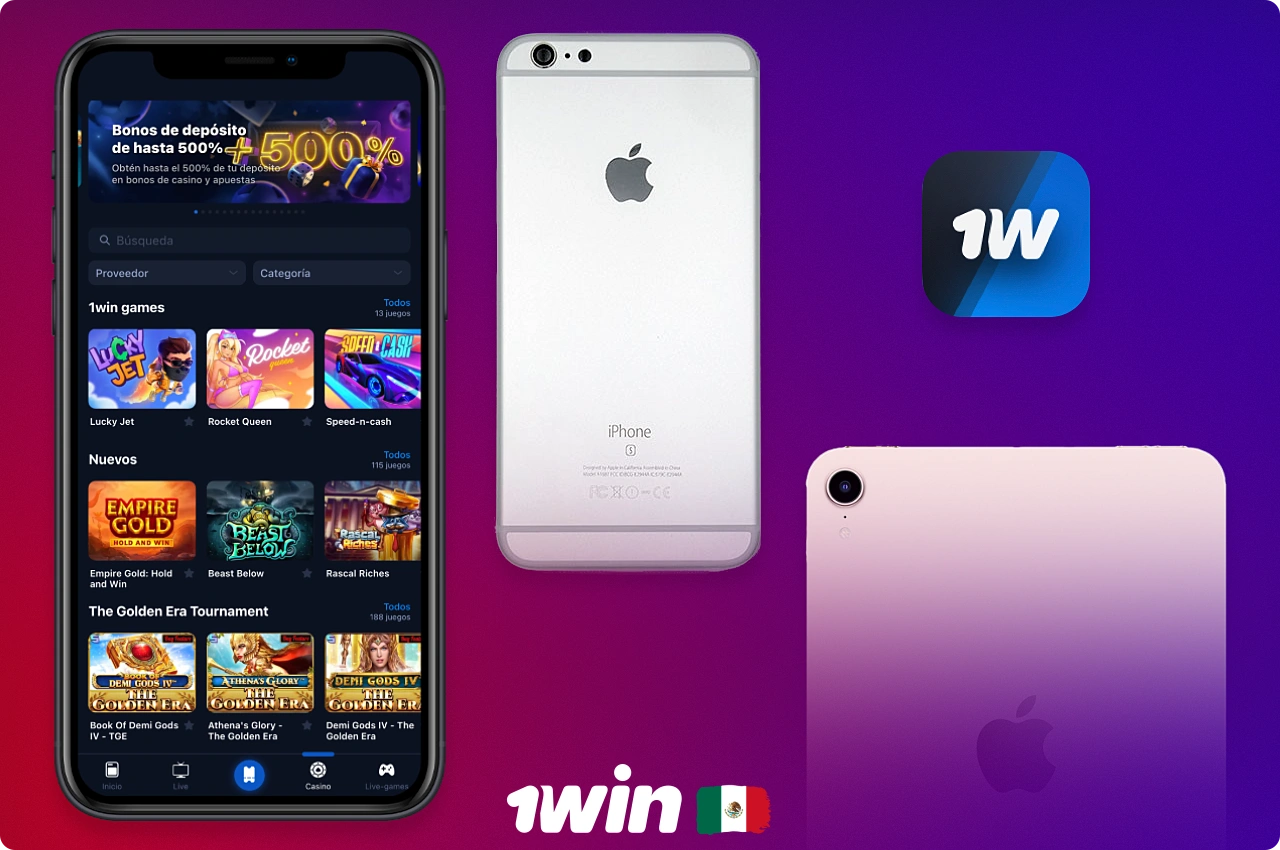 La aplicación 1win para iOS es compatible con todos los iPhones y iPads modernos