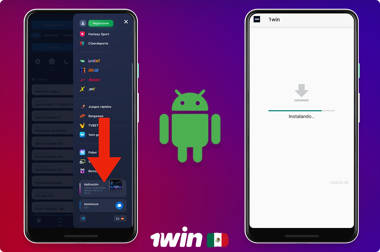 Para descargar e instalar la aplicación 1win en Android, siga unos sencillos pasos