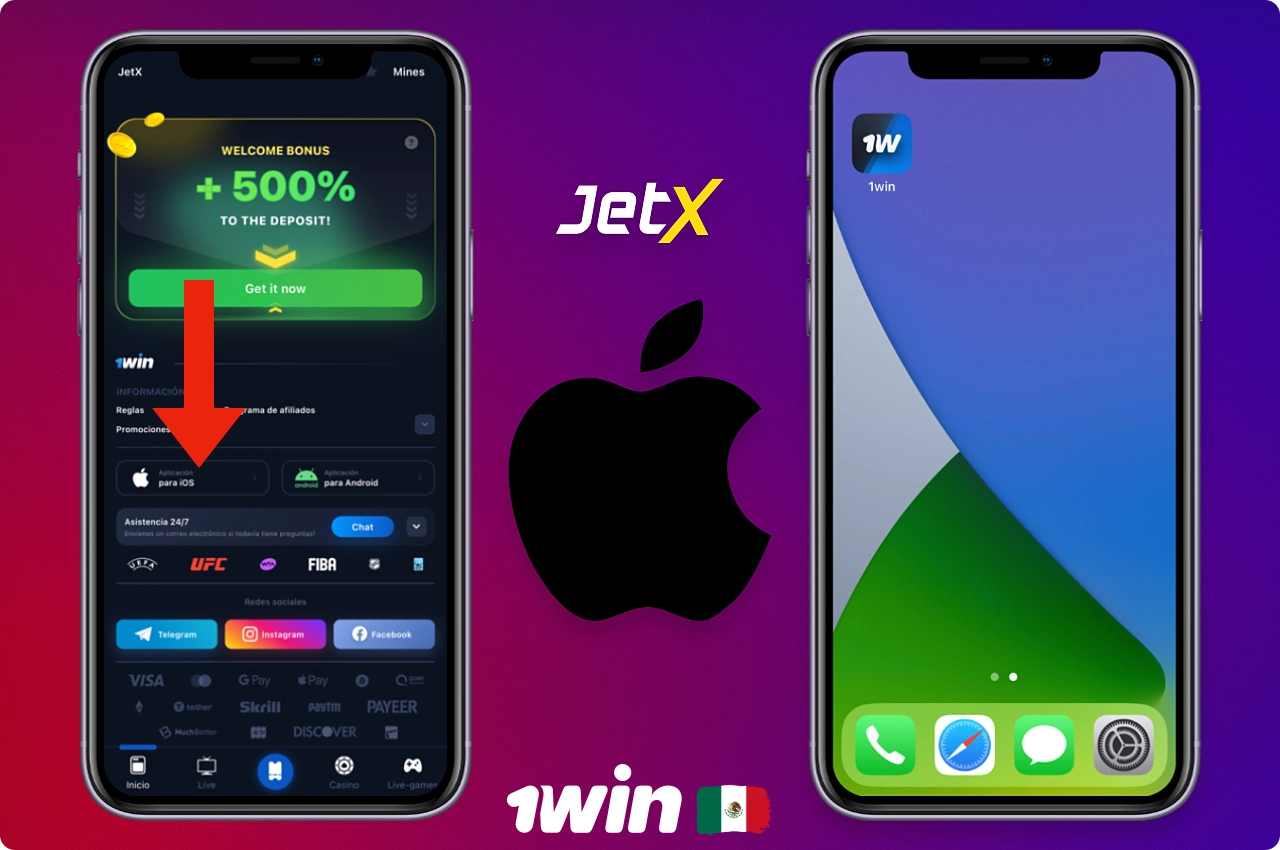 Una vez descargada la aplicación 1win para iPhone y iPad, podrás jugar a JetX desde tu móvil