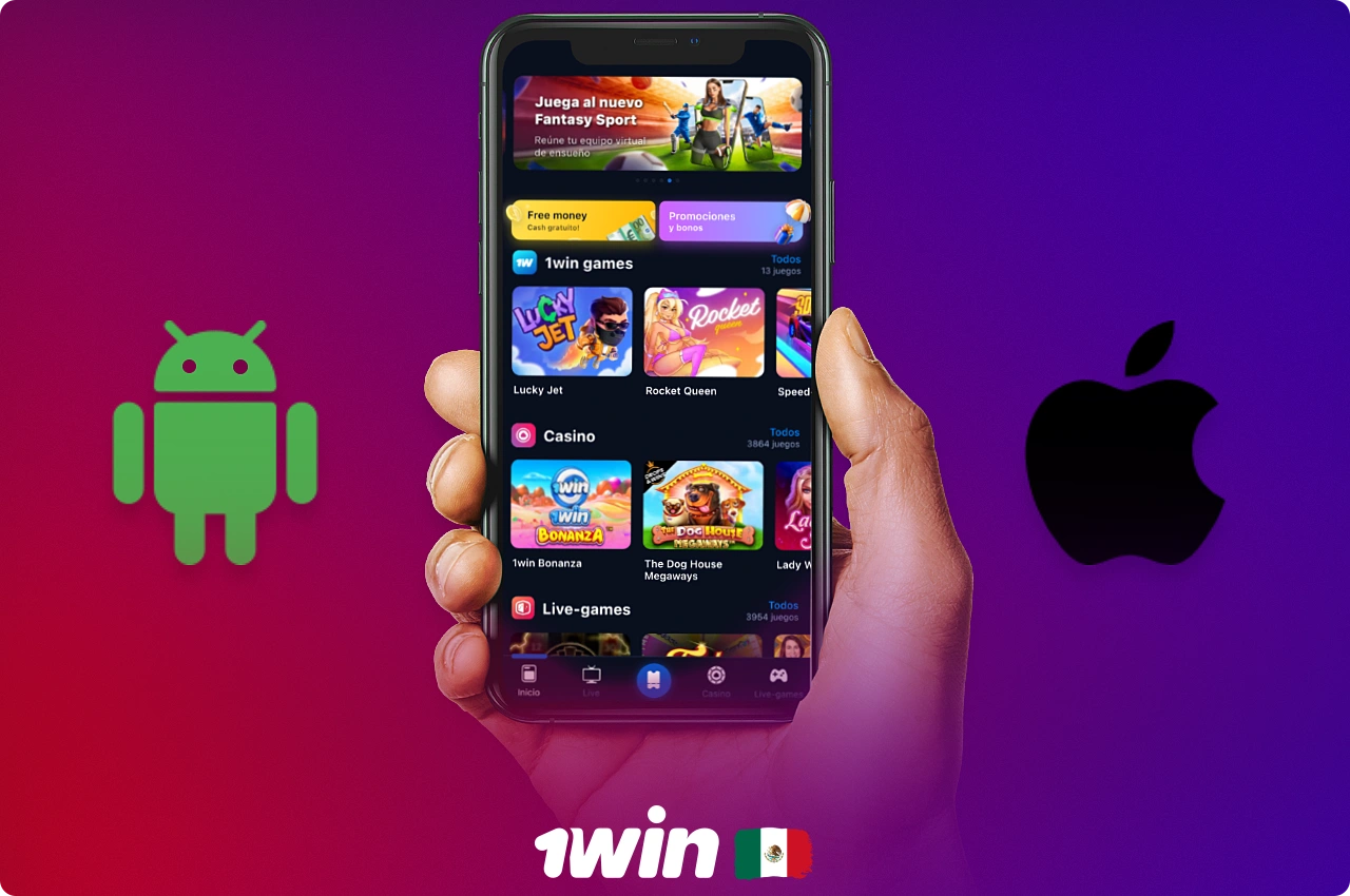 La aplicación móvil 1win permite a los usuarios de México apostar y jugar a juegos de casino sobre la marcha