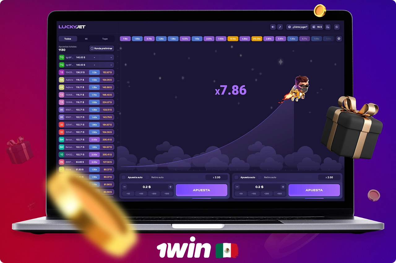 Lucky Jet en 1win Casino es uno de los juegos más populares entre los usuarios mexicanos
