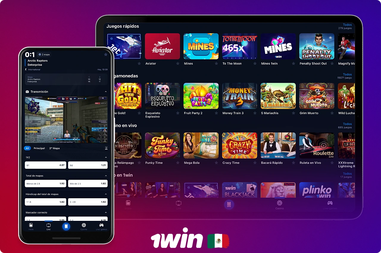 La aplicación móvil de 1win para Android e iOS está disponible para su descarga para todos los usuarios de México