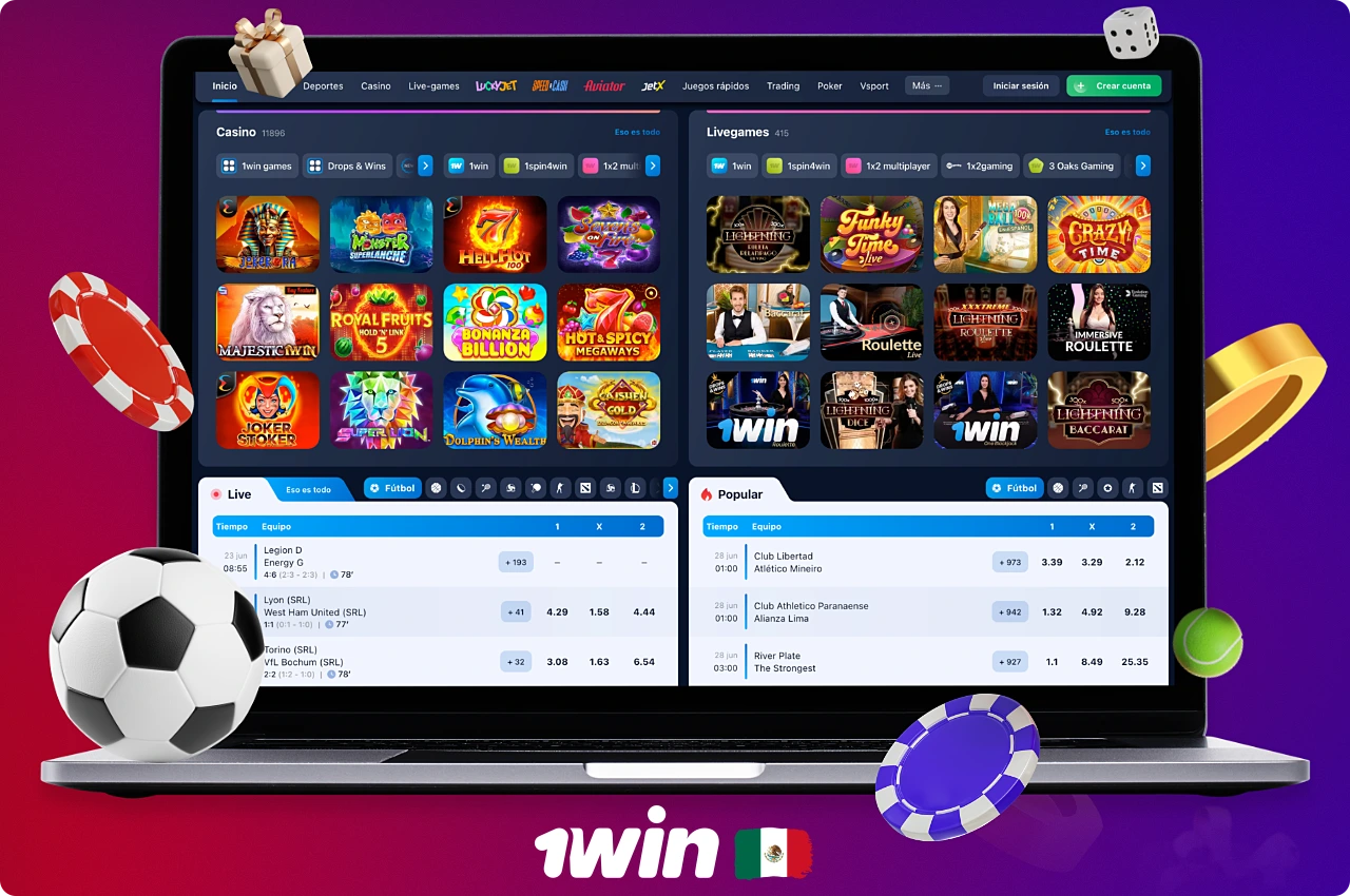 El sitio web oficial de 1win permite apostar en deportes y jugar al casino