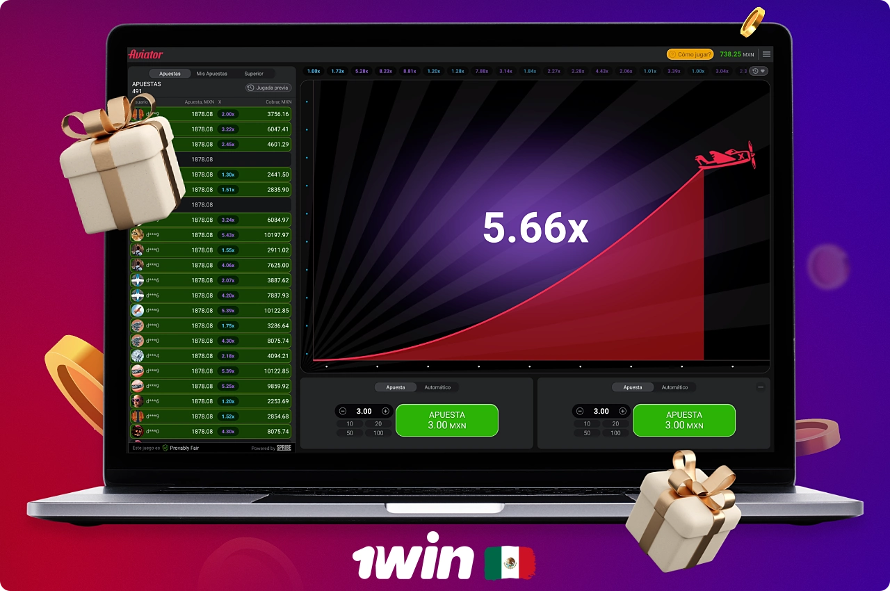 Juego en línea Aviator con ganancias instantáneas disponible para todos los usuarios de 1win de México
