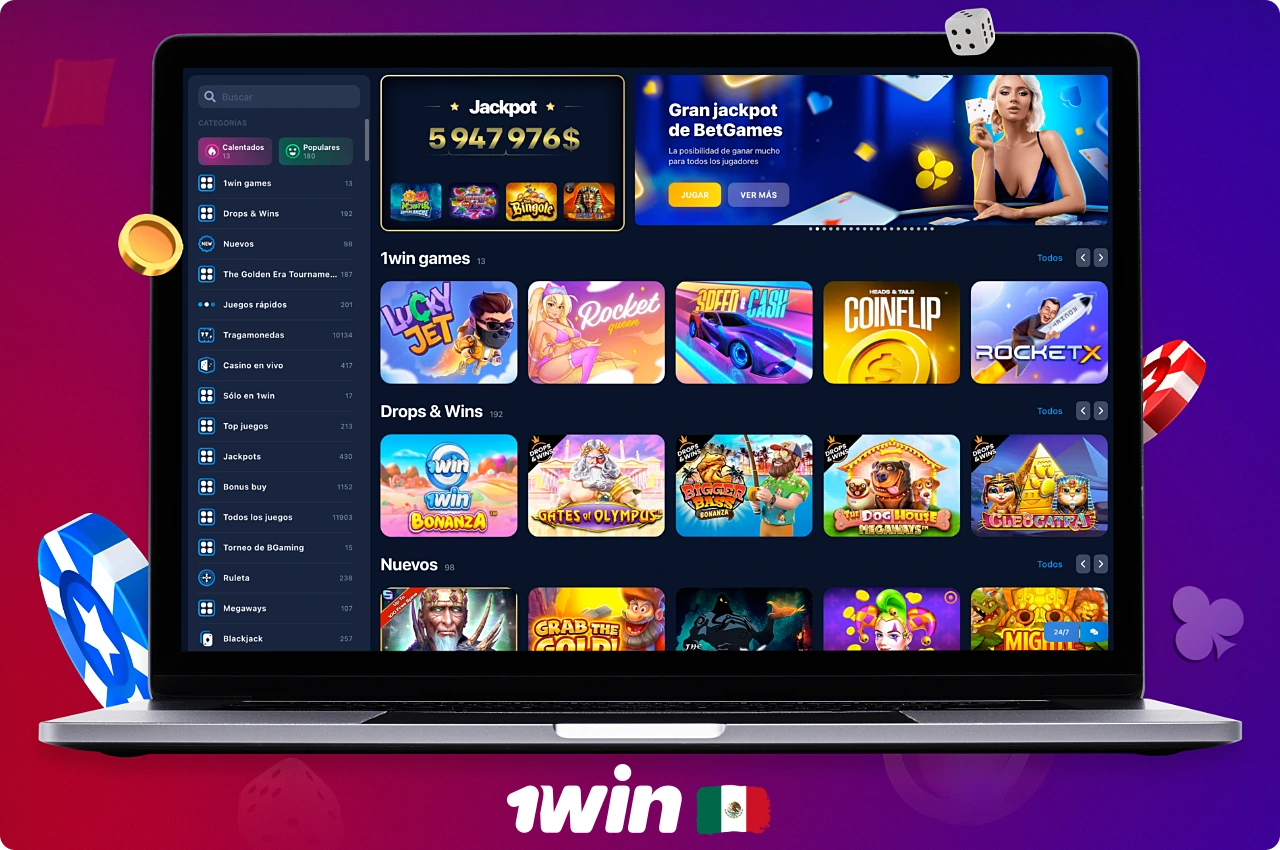 Miles de actividades disponibles para los usuarios mexicanos en 1win Casino
