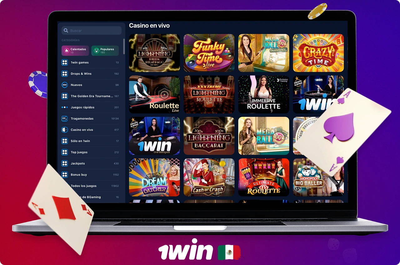 En el casino en vivo 1win, los usuarios mexicanos encontrarán muchas actividades populares
