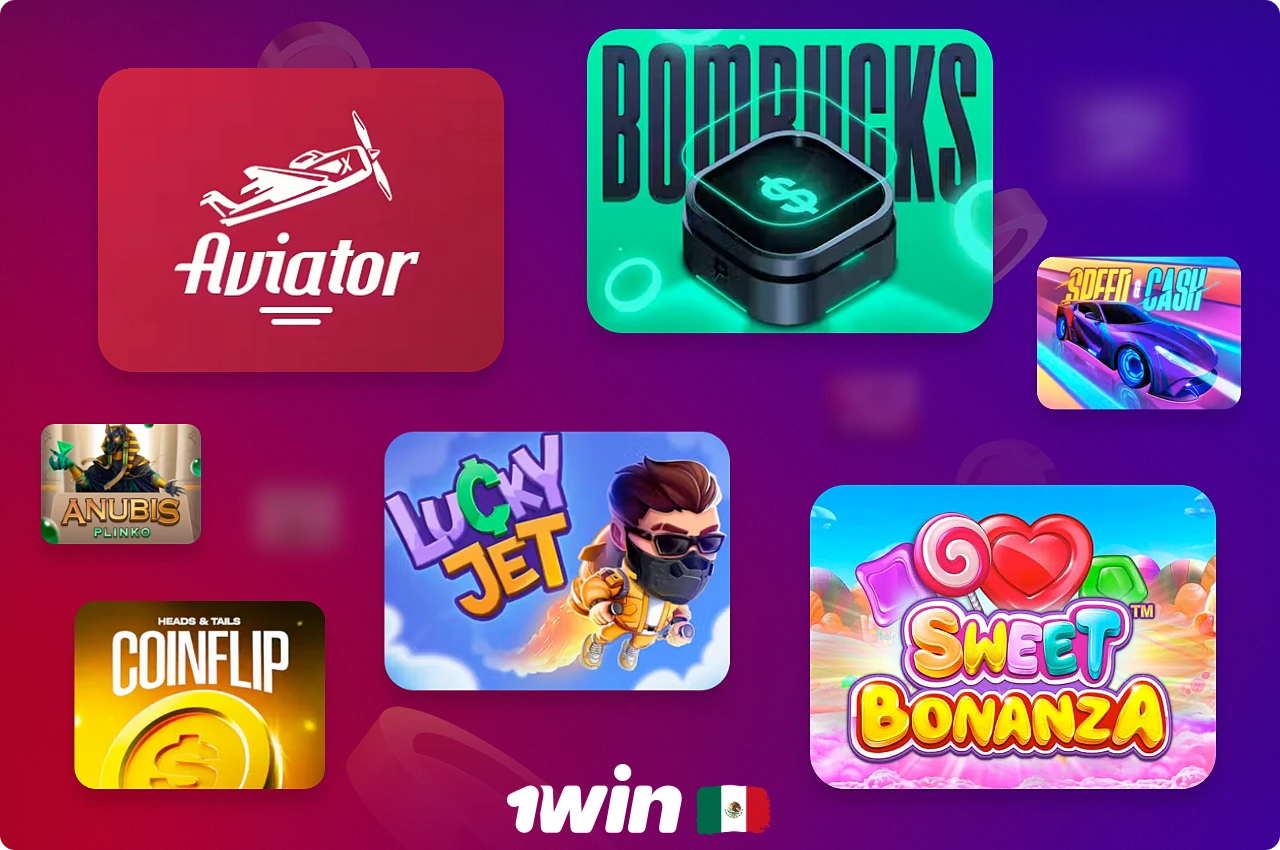 La lista de juegos populares en 1win Casino se basa en las preferencias de los usuarios de México