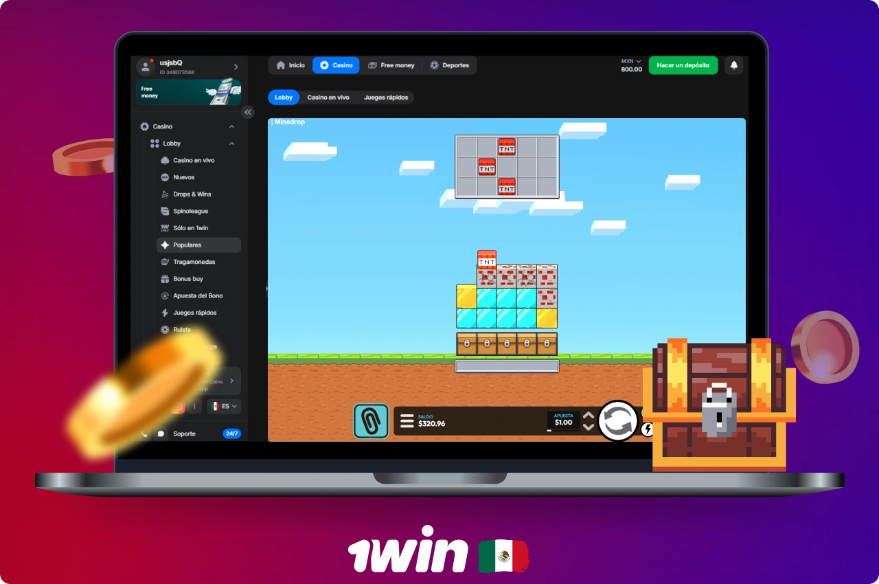 1win MineDrop representa la versión destacada del innovador juego de destrucción de bloques disponible para jugadores mexicanos